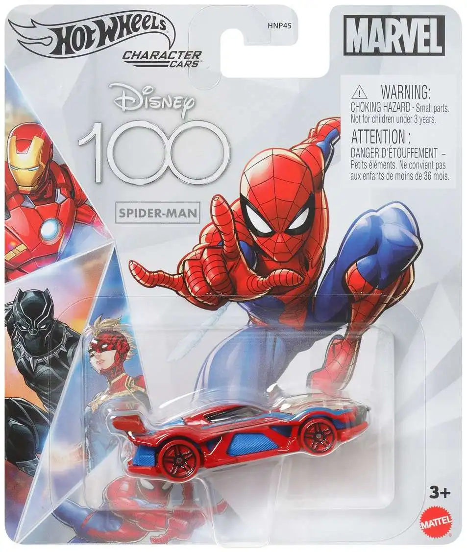 Hot Wheels Disney 100 Character Cars Spider-Man Die Cast Car Mattel - ToyWiz