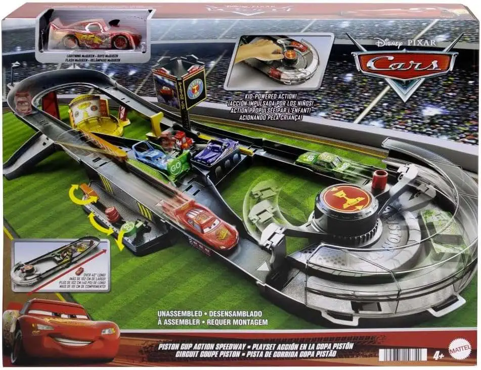 Disney Pixar Cars Piston Cup Action Speedway Playset Damaged