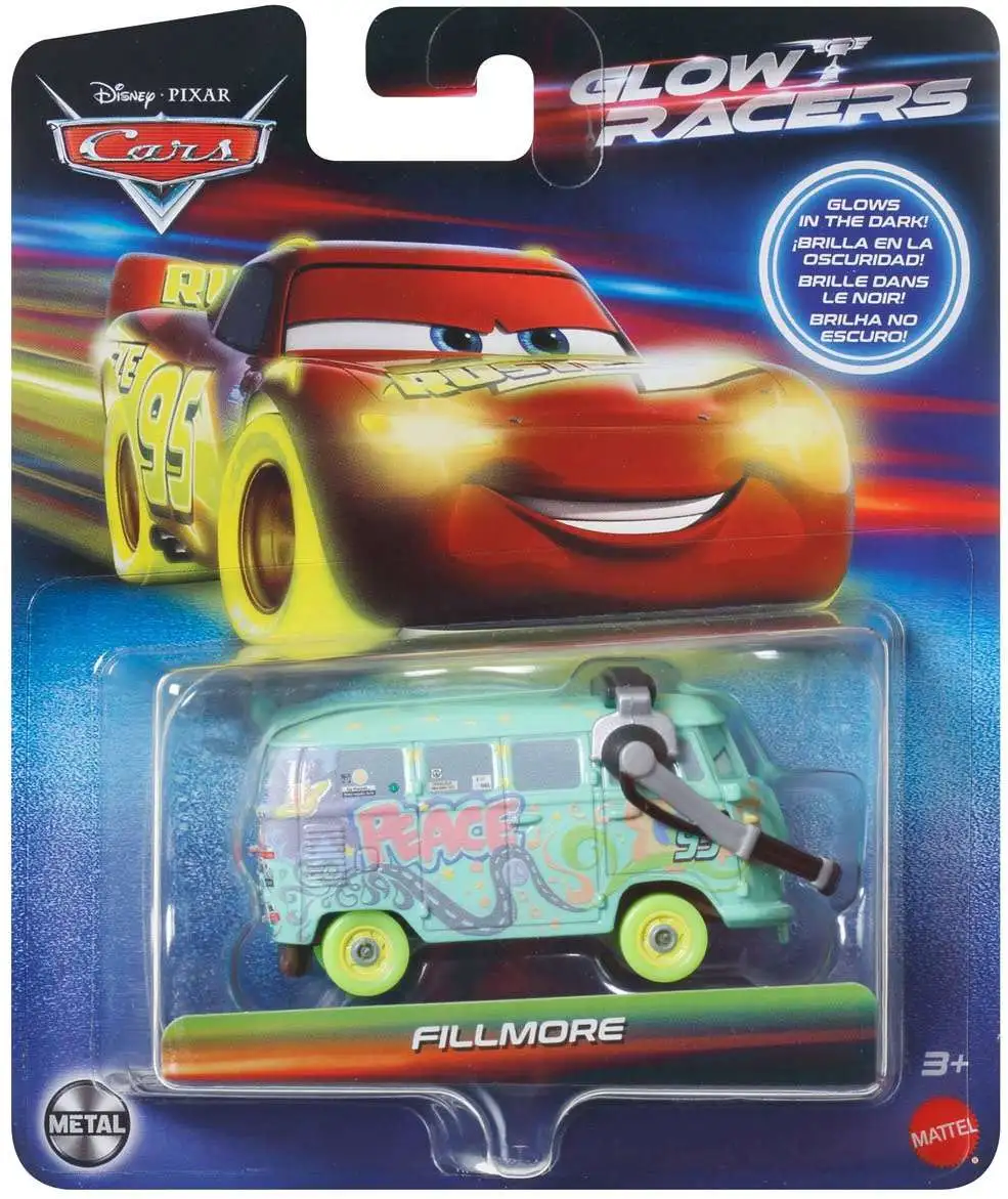 Disney Pixar Cars Glow Racers Fillmore 155 Diecast Car Mattel Toys - ToyWiz