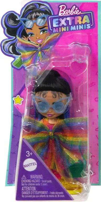 Barbie Extra Mini Minis Rainbow Dress 3.25 Mini Doll Mattel - ToyWiz