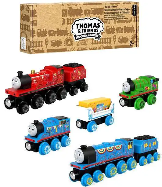 Fisher Price Thomas & Friends Wooden Railway Celebration Engines Train Figure Set