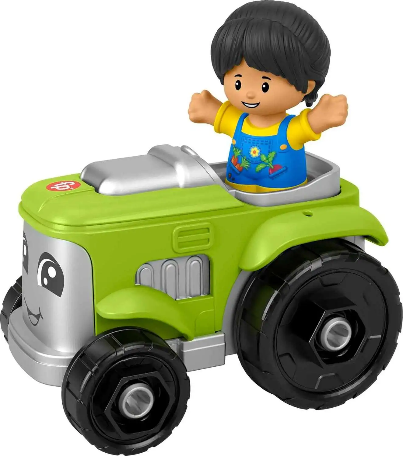 Fisher Price Little People Green Tractor Vehicle & Figure