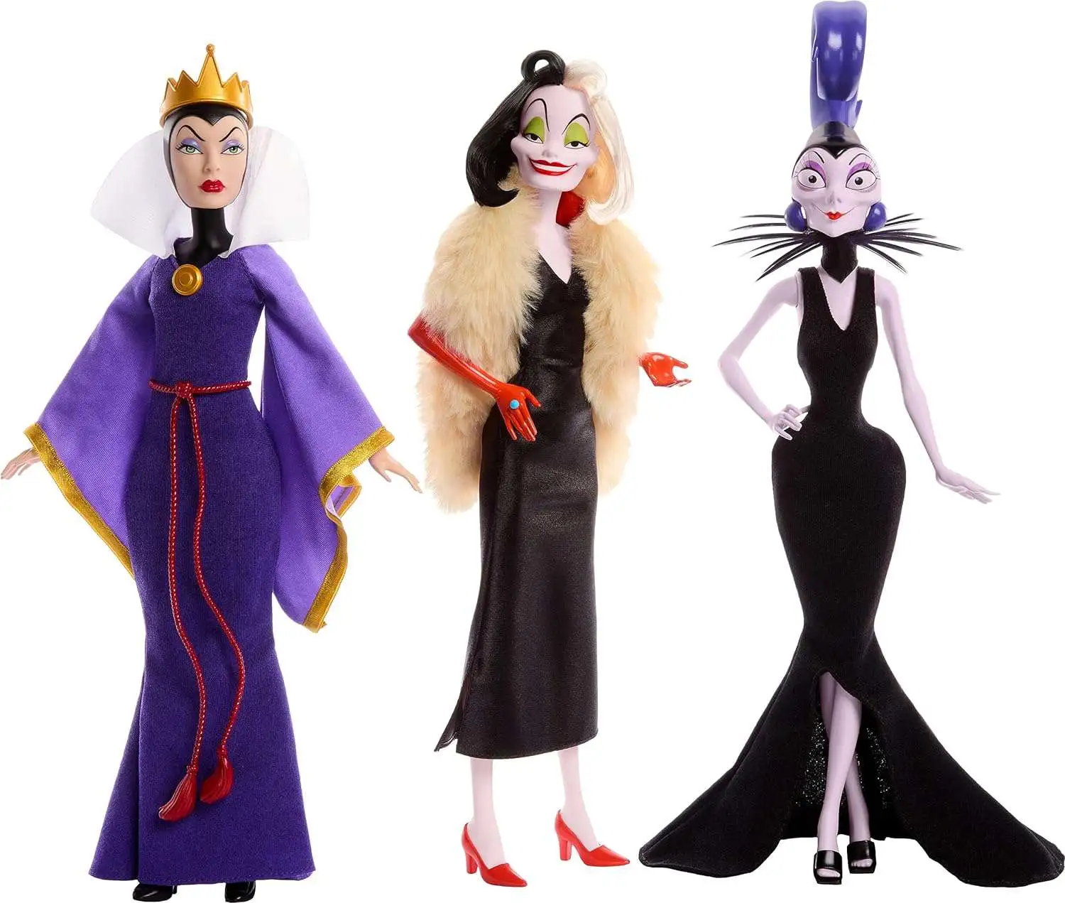 Disney Villains Evil Queen, Cruella de Vil & Yzma Exclusive 11.5-Inch Fashion Doll 3-Pack