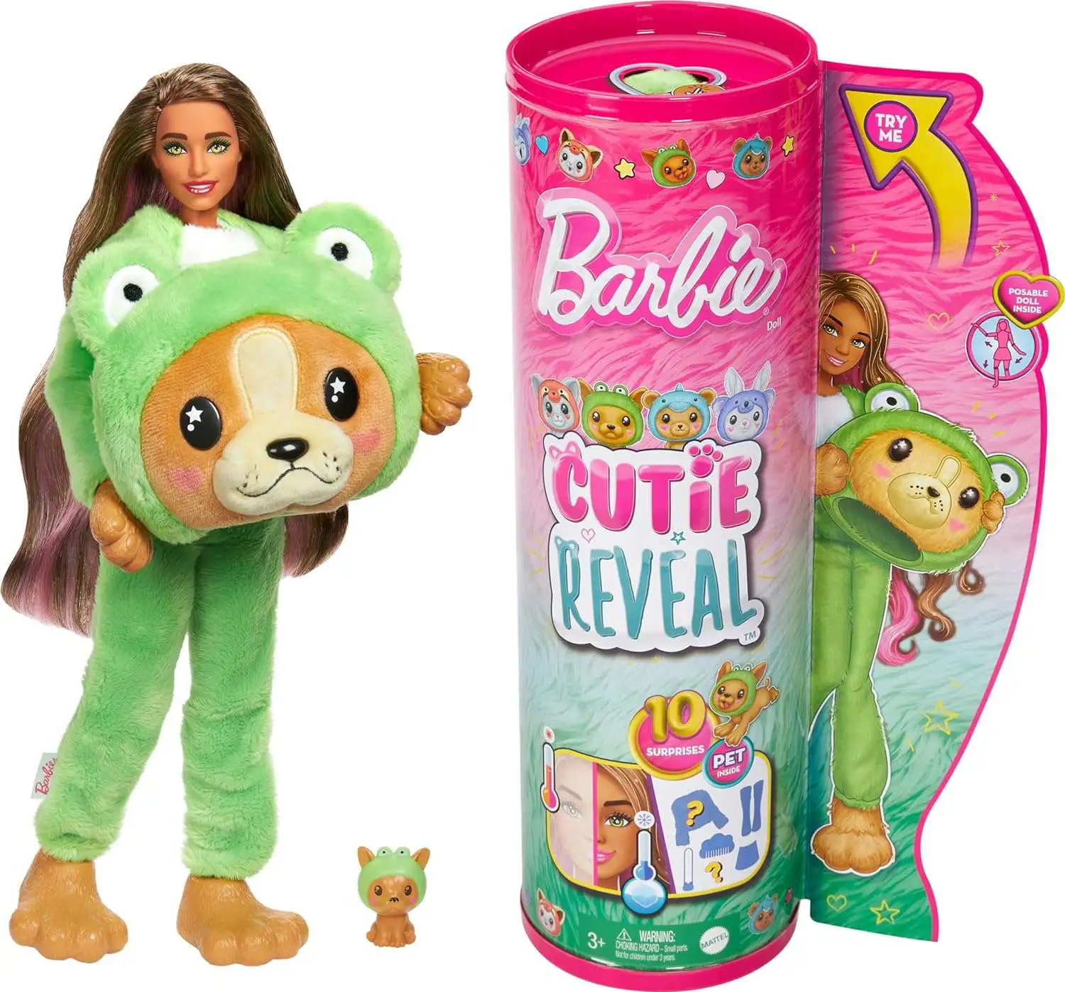 Barbie Cutie Reveal Costume Animal Series Puppy as Frog Surprise Doll