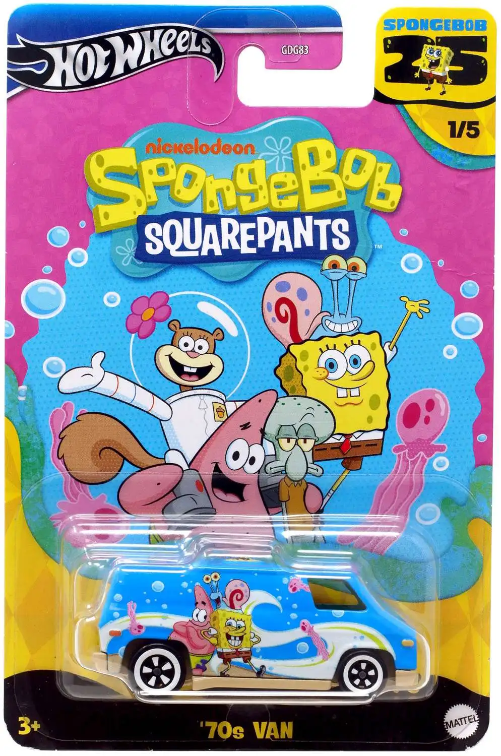 Hot Wheels Spongebob Squarepants '70s Van Die Cast Car #1 [Damaged Package]