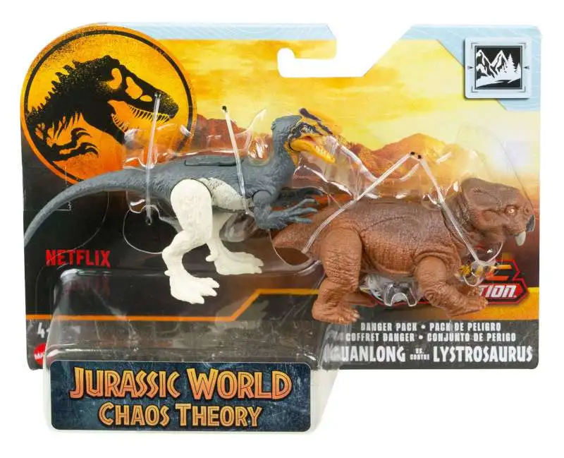 Jurassic World Chaos Theory Epic Evolution Guanlong vs. Lystrosaurus Action Figure [Danger Pack]