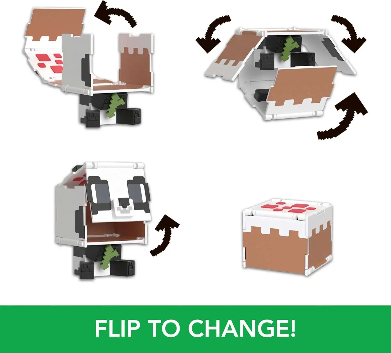 Minecraft Vanilla Action Figure Flippin' Figs - Ape Da 3,75 Pollici + Vaso Di Fiori, Giocattolo 2-in-1 Per Bambini 6+ Anni