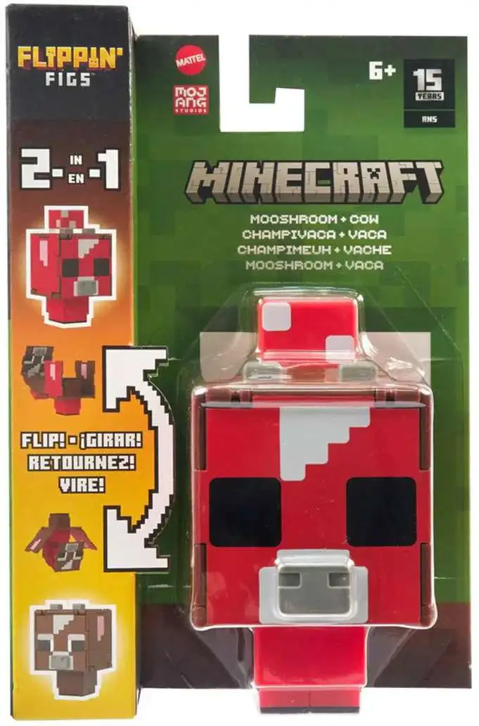 Minecraft Flippin' Figs Mooshroom + Cow Action Figure