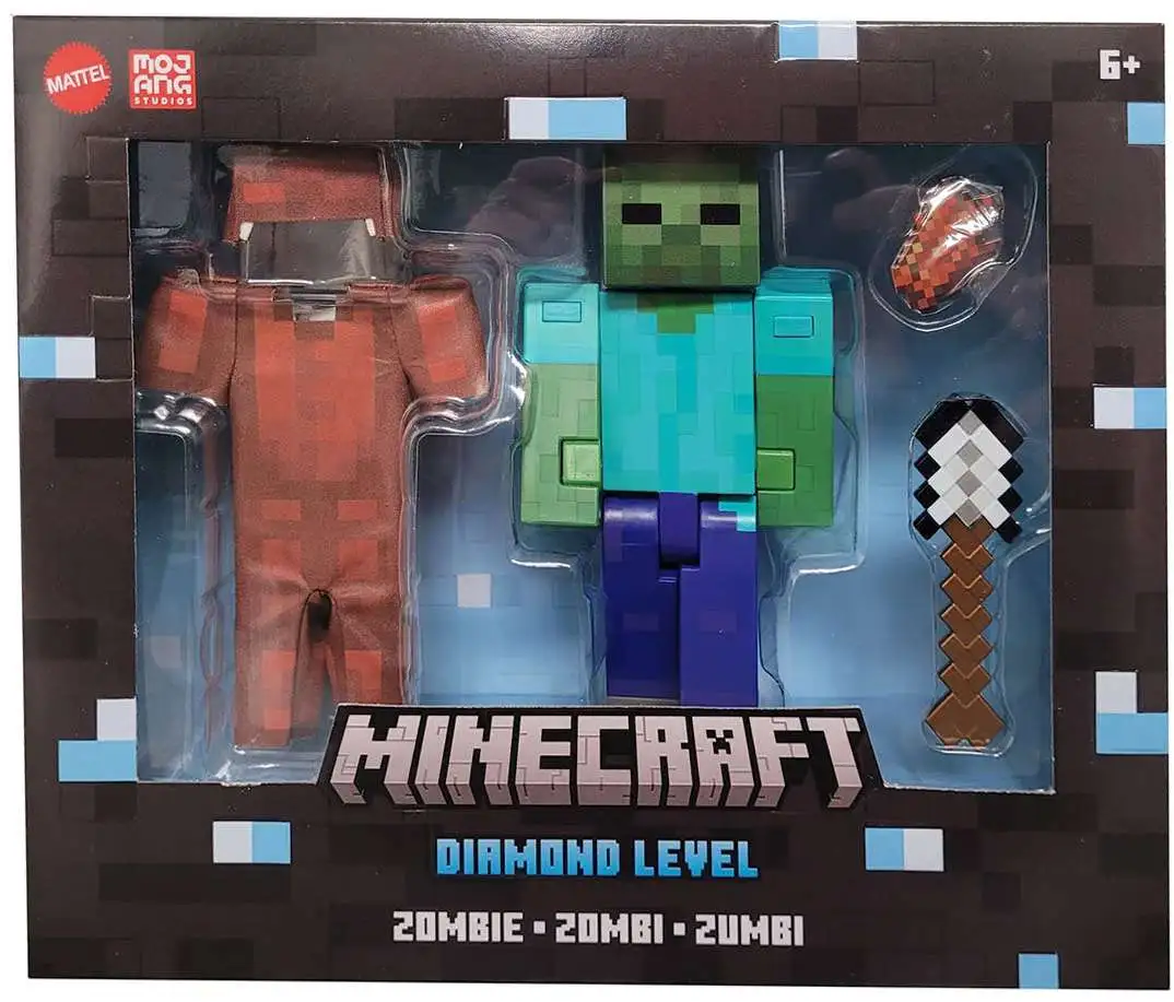 Minecraft Diamond Level Zombie Action FIgure