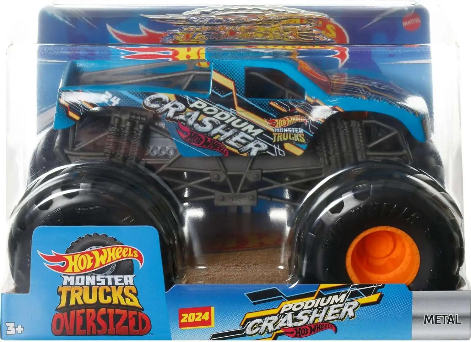 Hot Wheels Monster Trucks Oversized Podium Crasher Diecast Car [Blue]