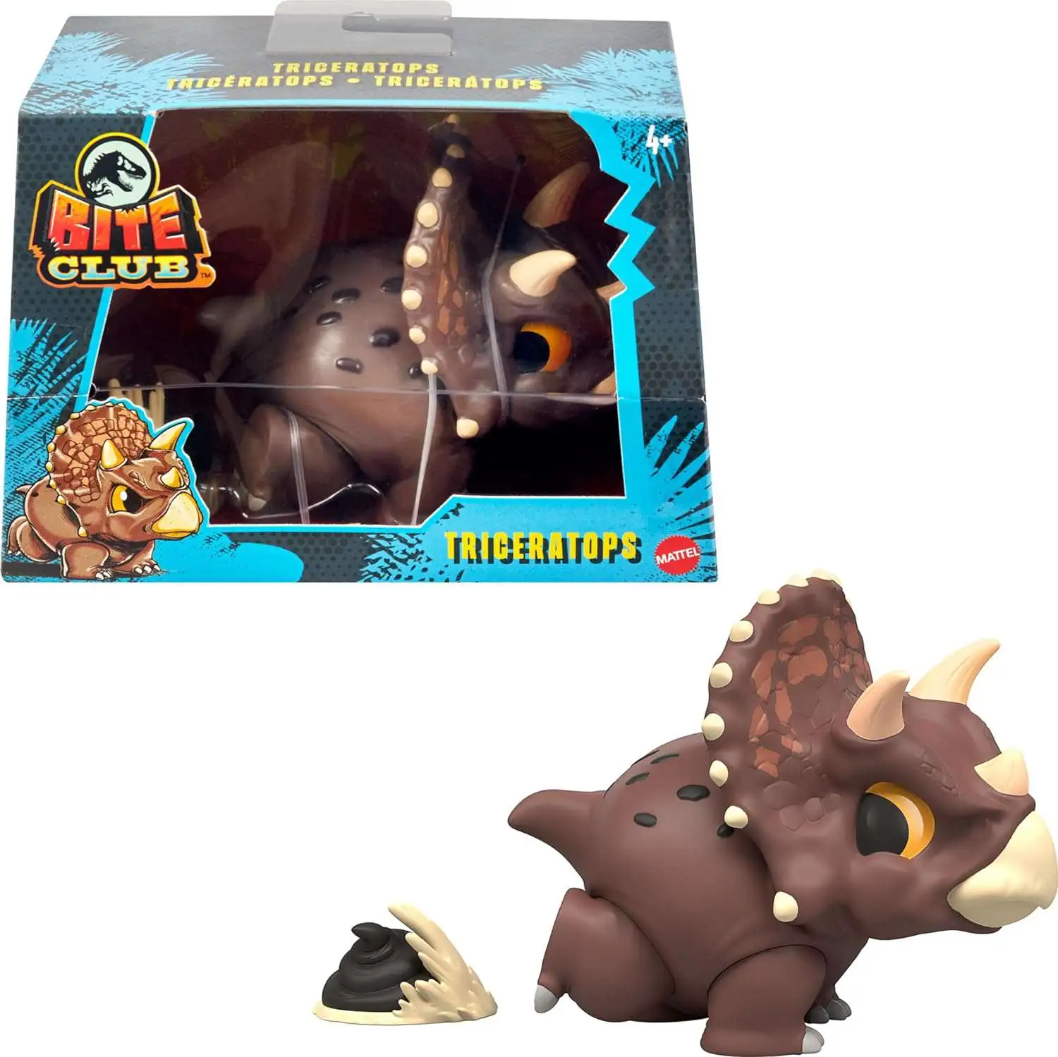 Jurassic Park Bite Club Series 1 Triceratops Figure Mattel