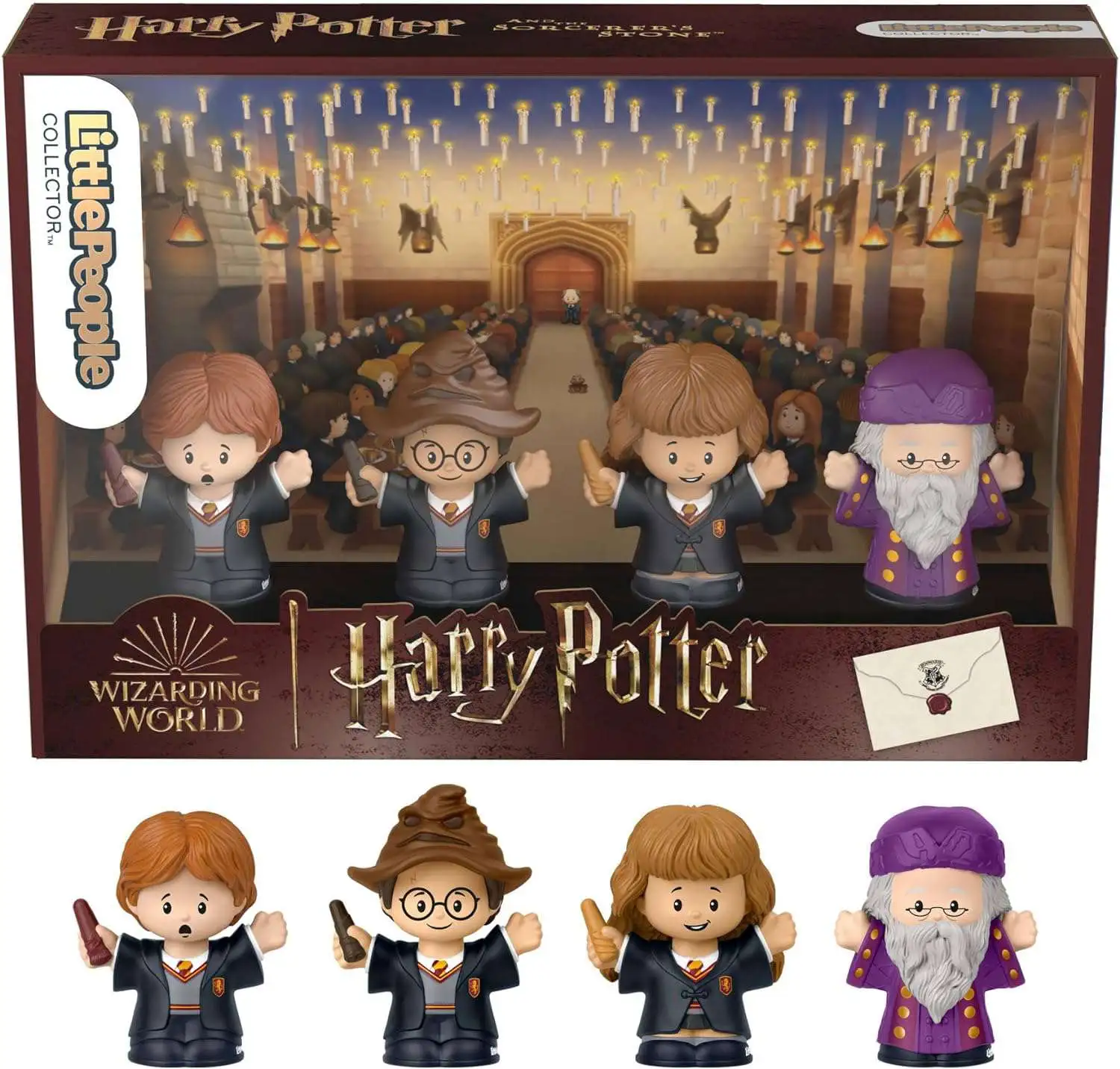 Fisher Price Little People Harry Potter & the Sorcerer's Stone Collector Series Harry, Hermione, Ron & Dumbledore 2.5-Inch Figure 4-Pack