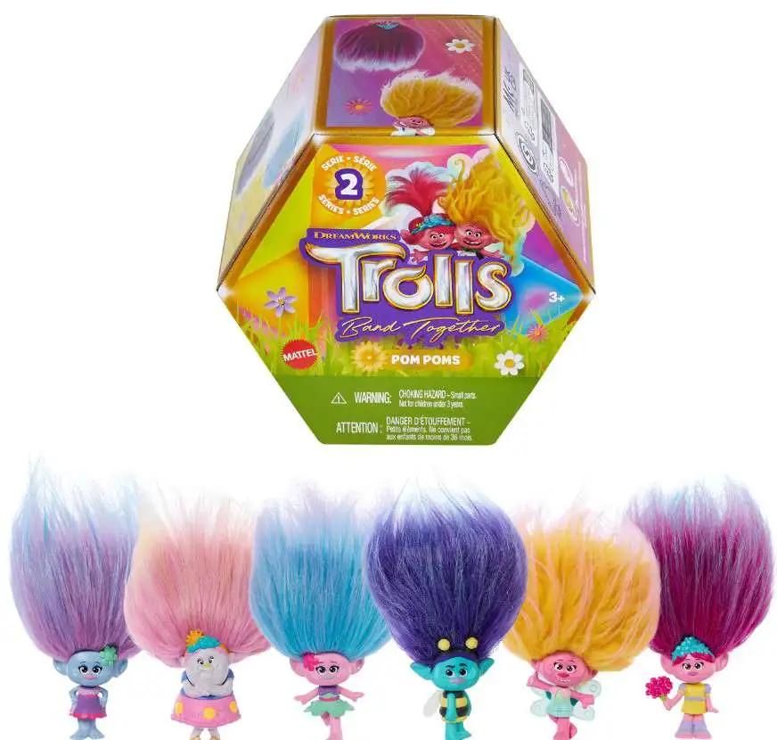 Trolls Band Together Series 2 Pom Poms Mystery Pack [1 RANDOM Keychain]