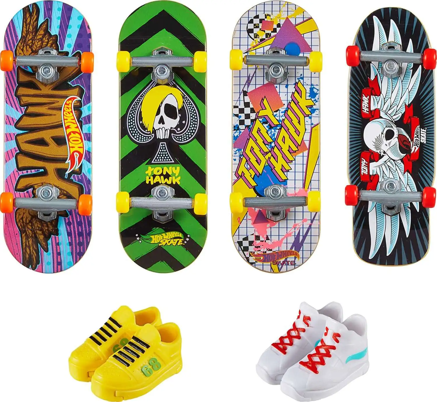 Hot Wheels Skate HW Half Pipe Pack Mini Skateboard 4-Pack