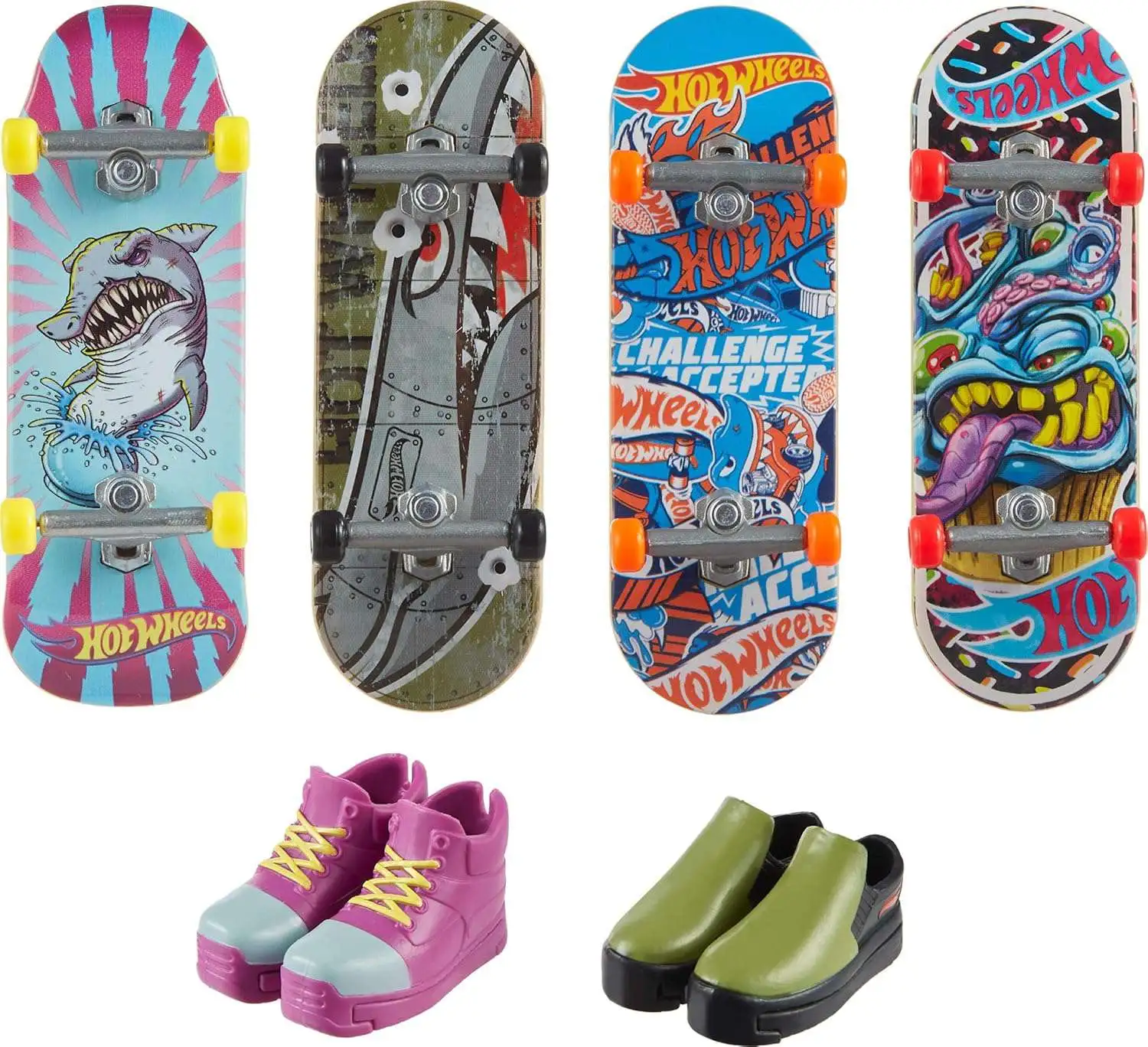 Hot Wheels Skate Speed Shredder Pack Mini Skateboard 4-Pack