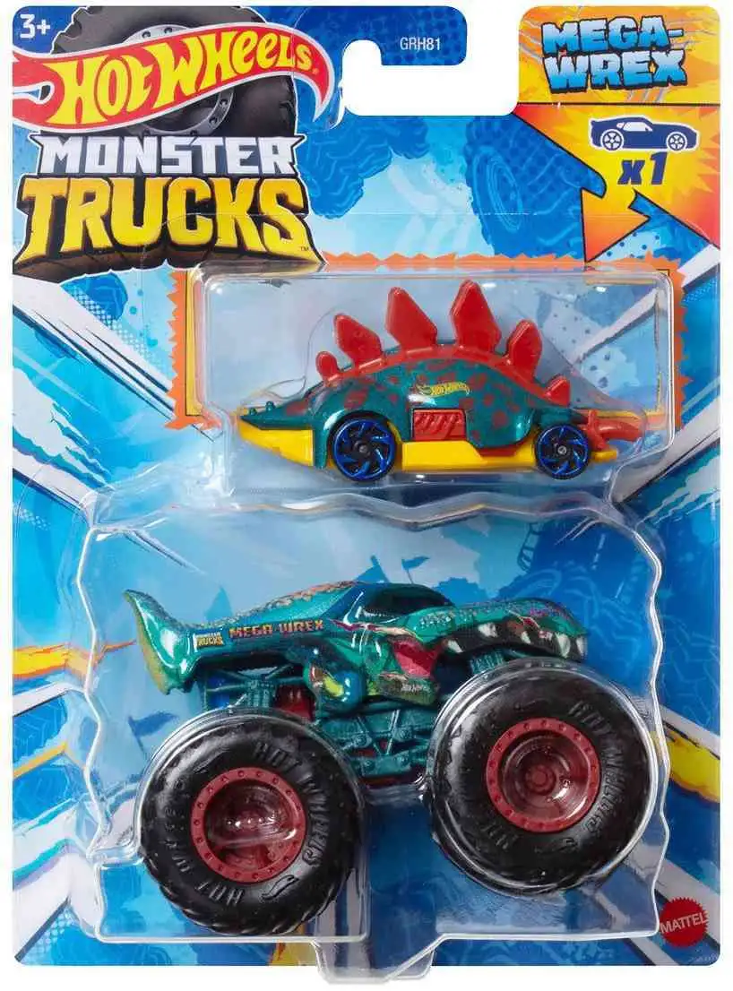 Hot Wheels Monster Trucks Mega Wrex Diecast Car [Includes Hot Wheels Car!, Damaged Package]
