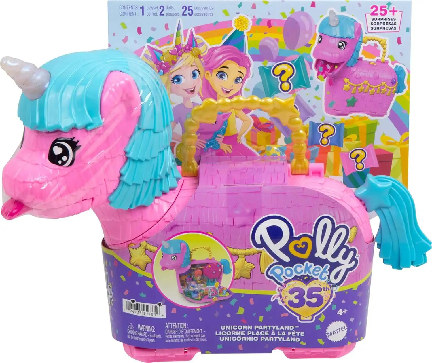 Polly Pocket 35th Anniversary Unicorn Partyland Playset