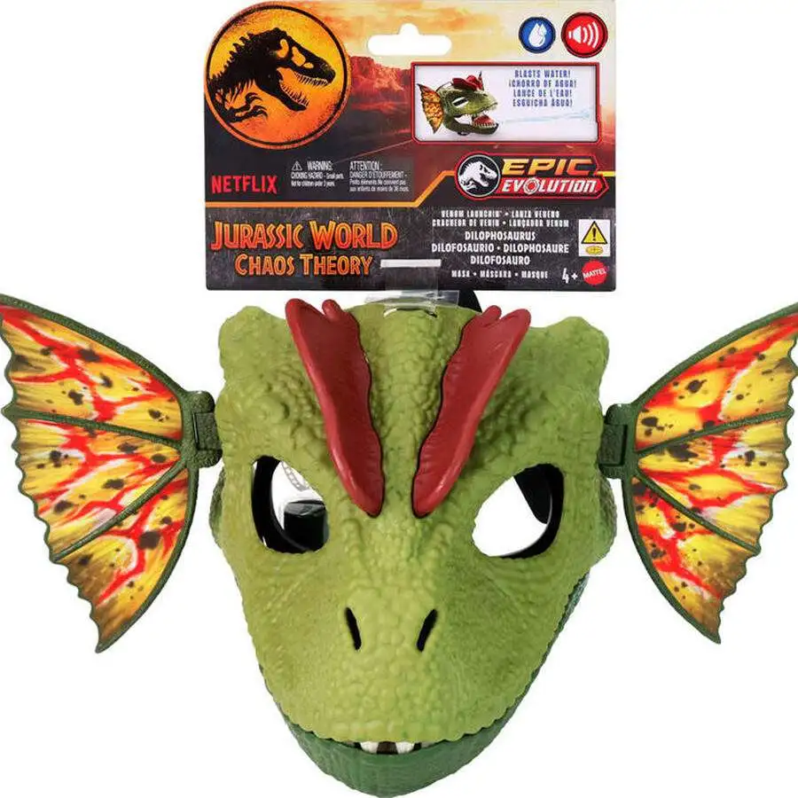 Jurassic World Chaos Theory Epic Evolution Venom Launchin' Dilophosaurus Mask