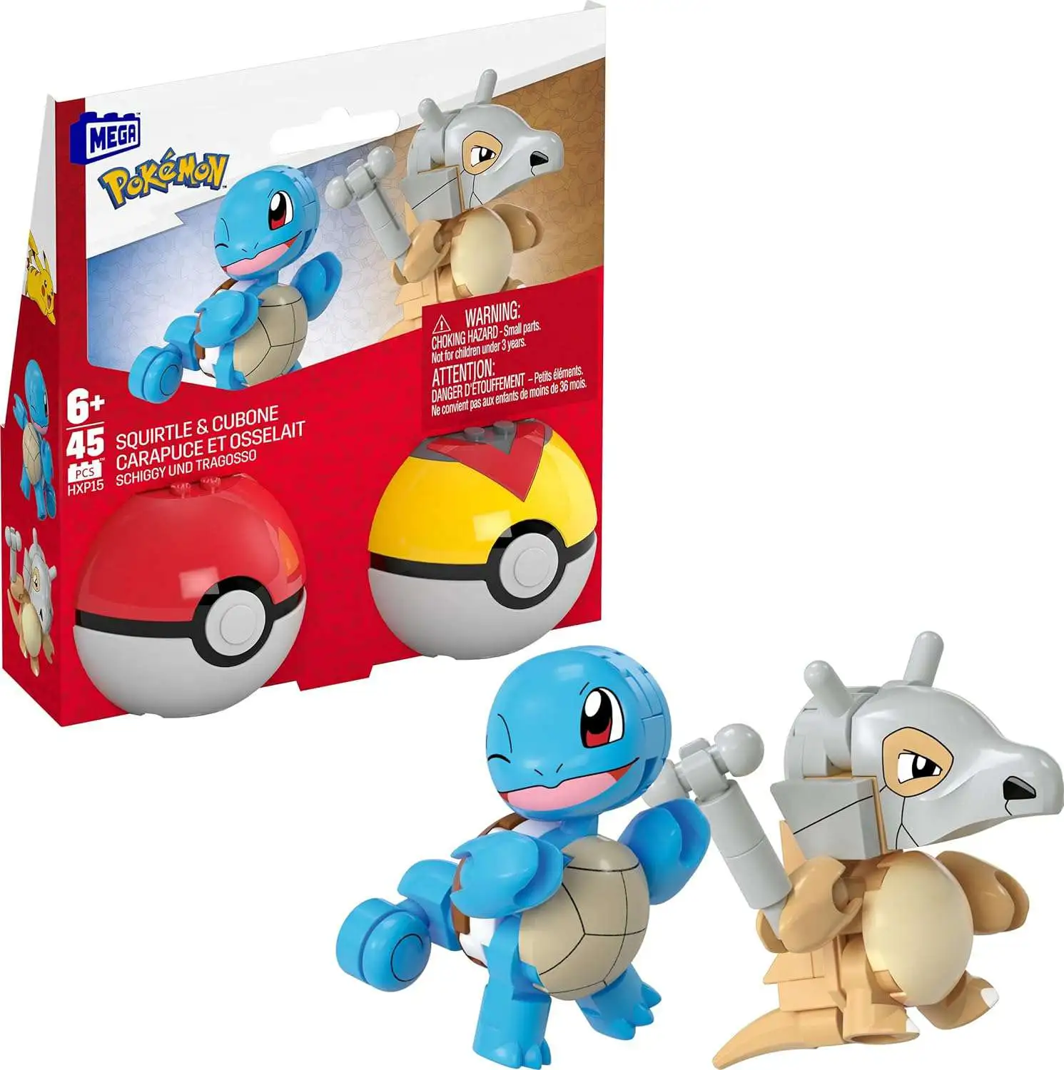 Pokemon Squirtle Cubone 2-Pack Set Mega Construx - ToyWiz