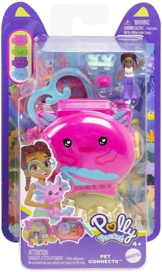 Polly Pocket Pet Connects Axolotl Micro Playset