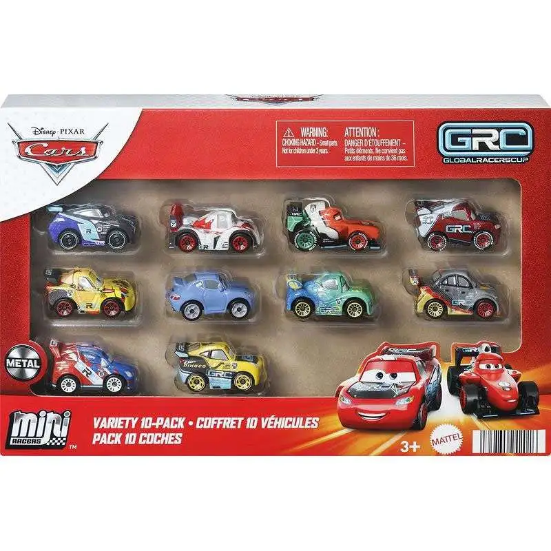 Disney / Pixar Cars Die Cast Mini Racers VARIETY 10-Pack [2024, Damaged Package]
