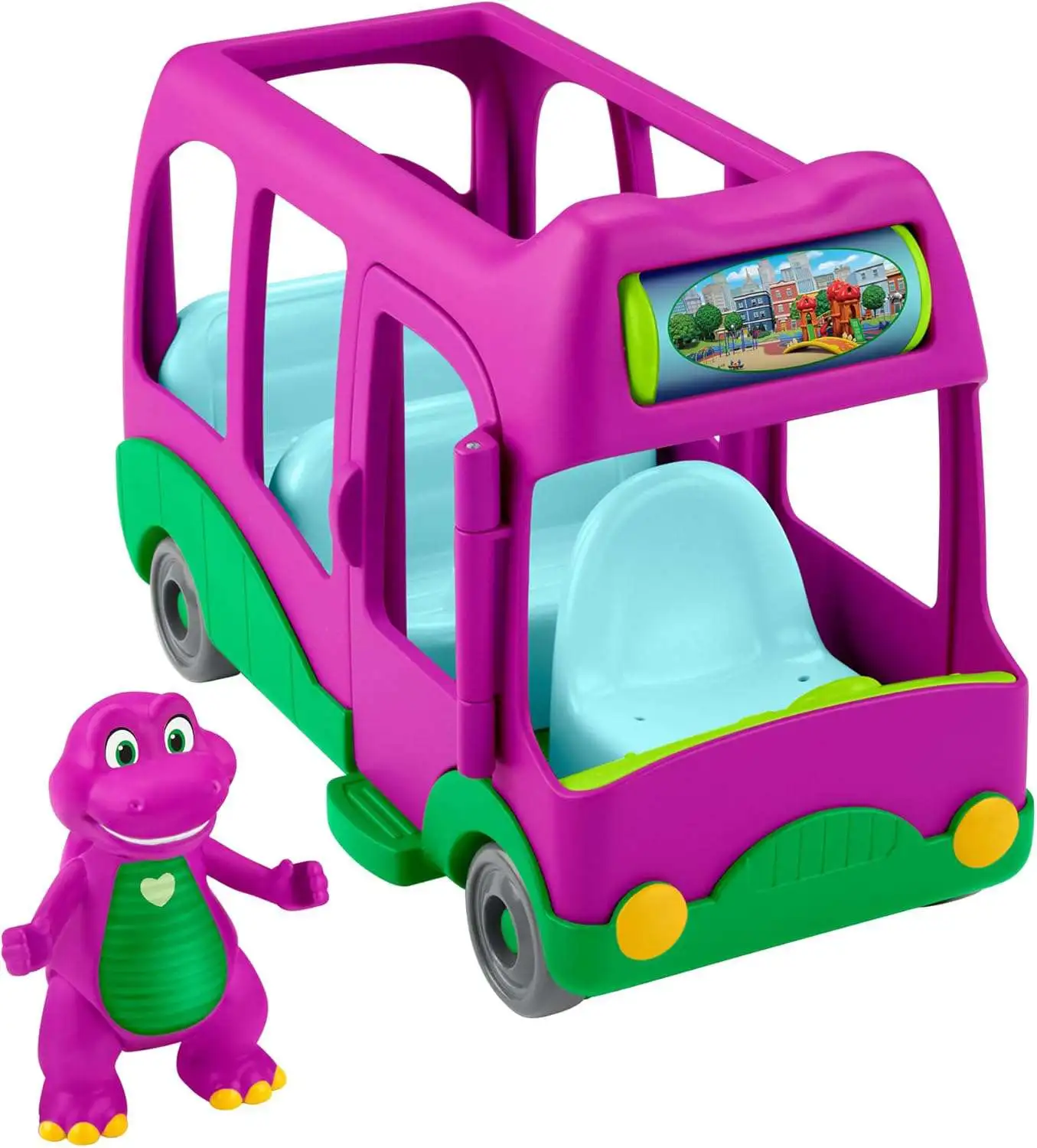 Fisher Price Barney's World Adventure Bus Vehicle & Figure