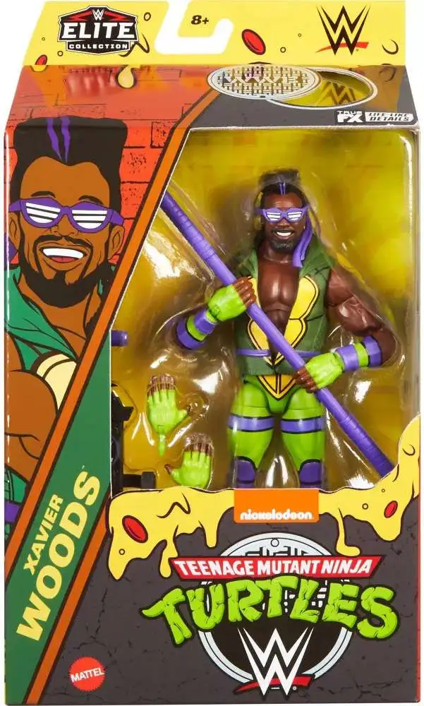 WWE Wrestling Elite Collection Teenage Mutant Ninja Turtles Xavier Woods Action Figure