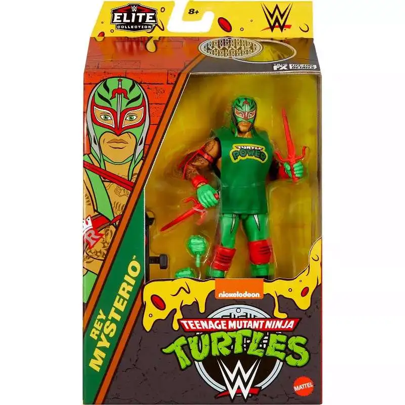 WWE Wrestling Elite Collection Teenage Mutant Ninja Turtles Rey Mysterio Action Figure