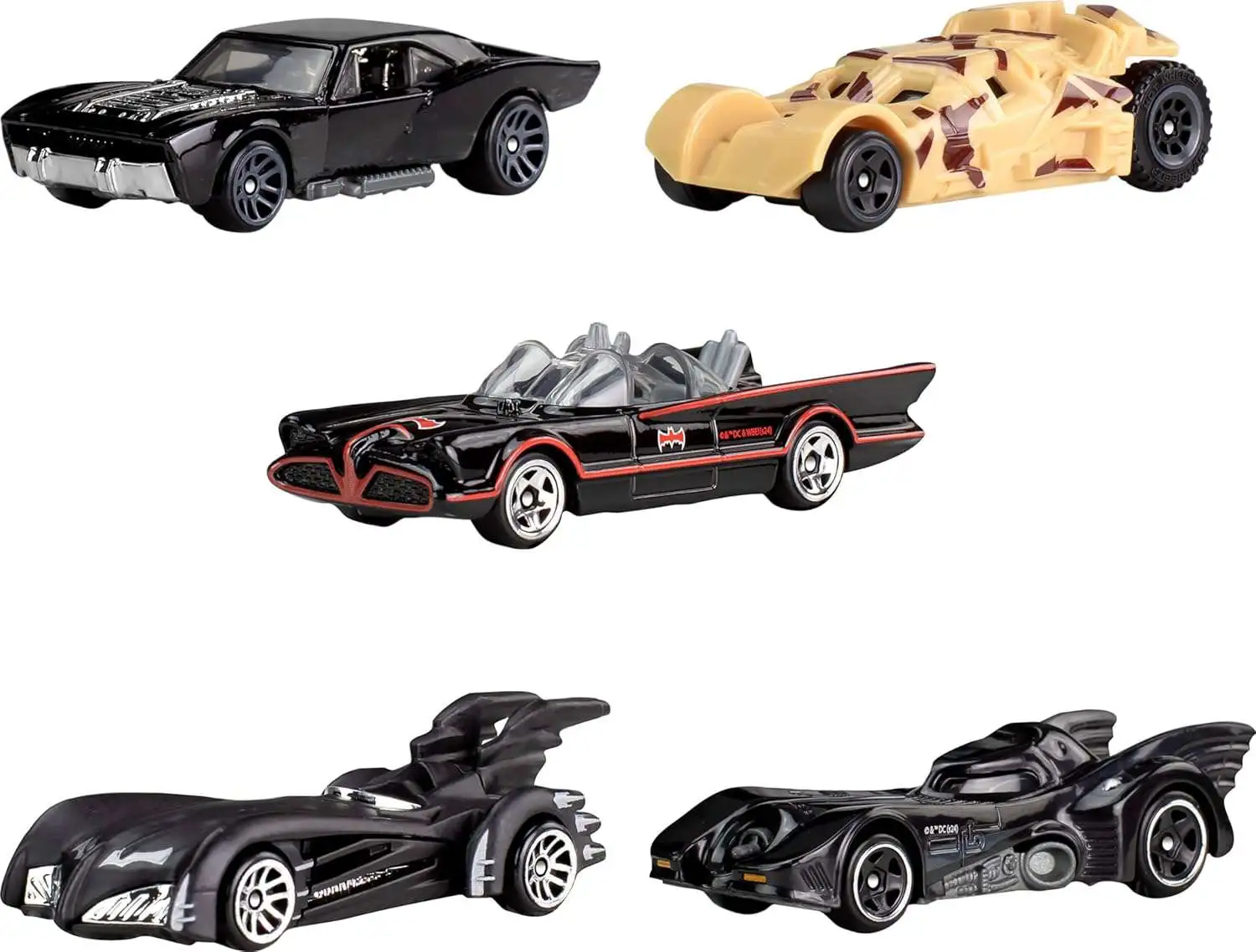 Hot Wheels Batman 85th Anniversary Batmobile Collection Diecast Car 5-Pack