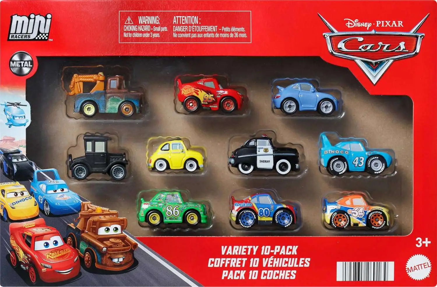 Disney / Pixar Cars Die Cast Mini Racers VARIETY 10-Pack [2025]