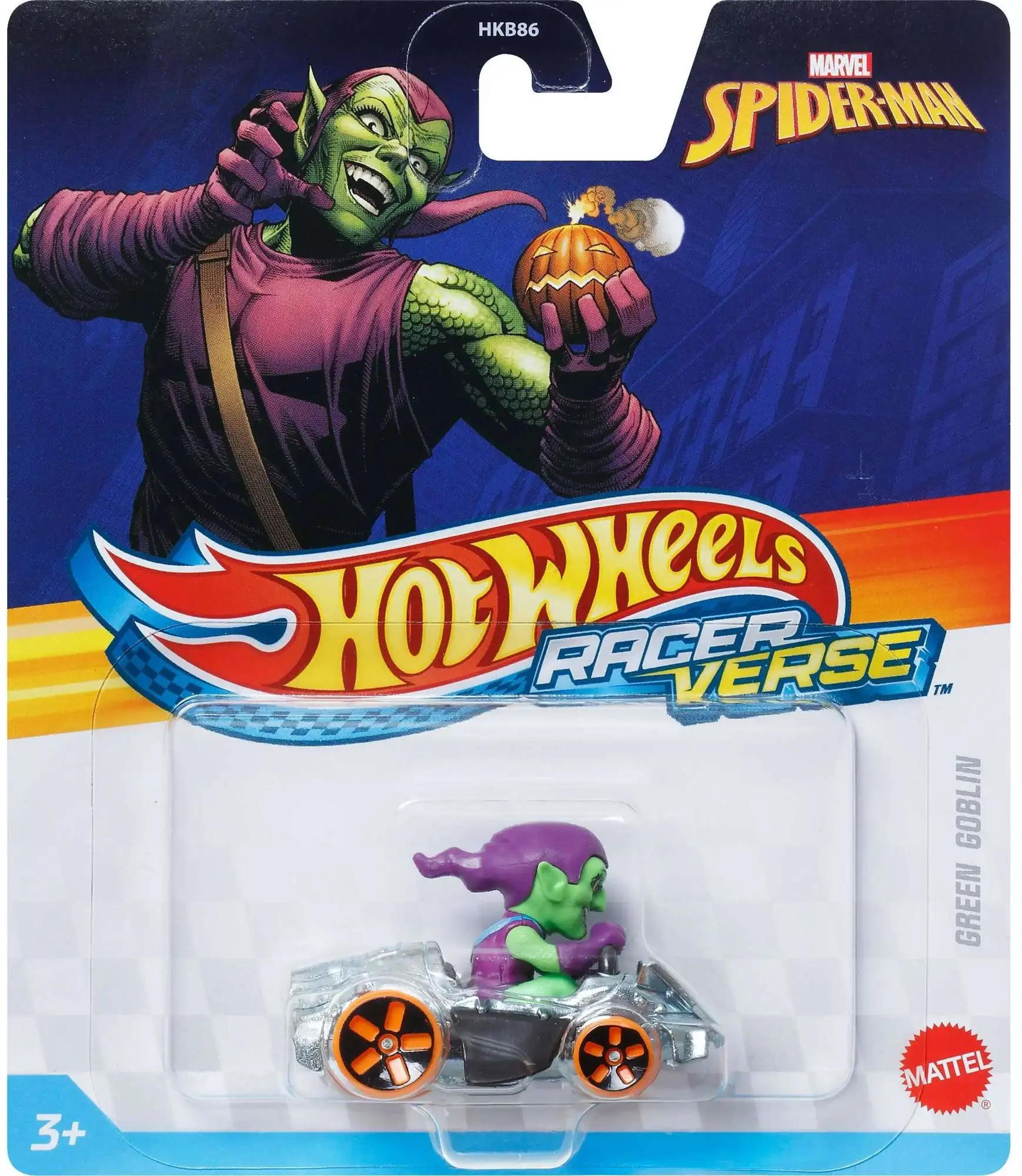 Hot Wheels RacerVerse Marvel Green Goblin Die Cast Car Mattel - ToyWiz