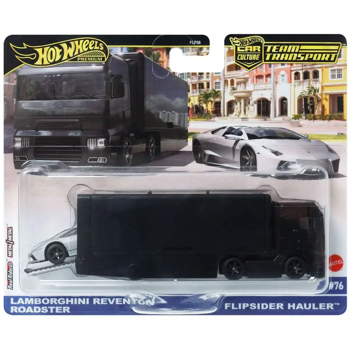 Hot Wheels Car Culture Team Transport Lamborghini Reventon Roadster & Flipsider Hauler Diecast Car