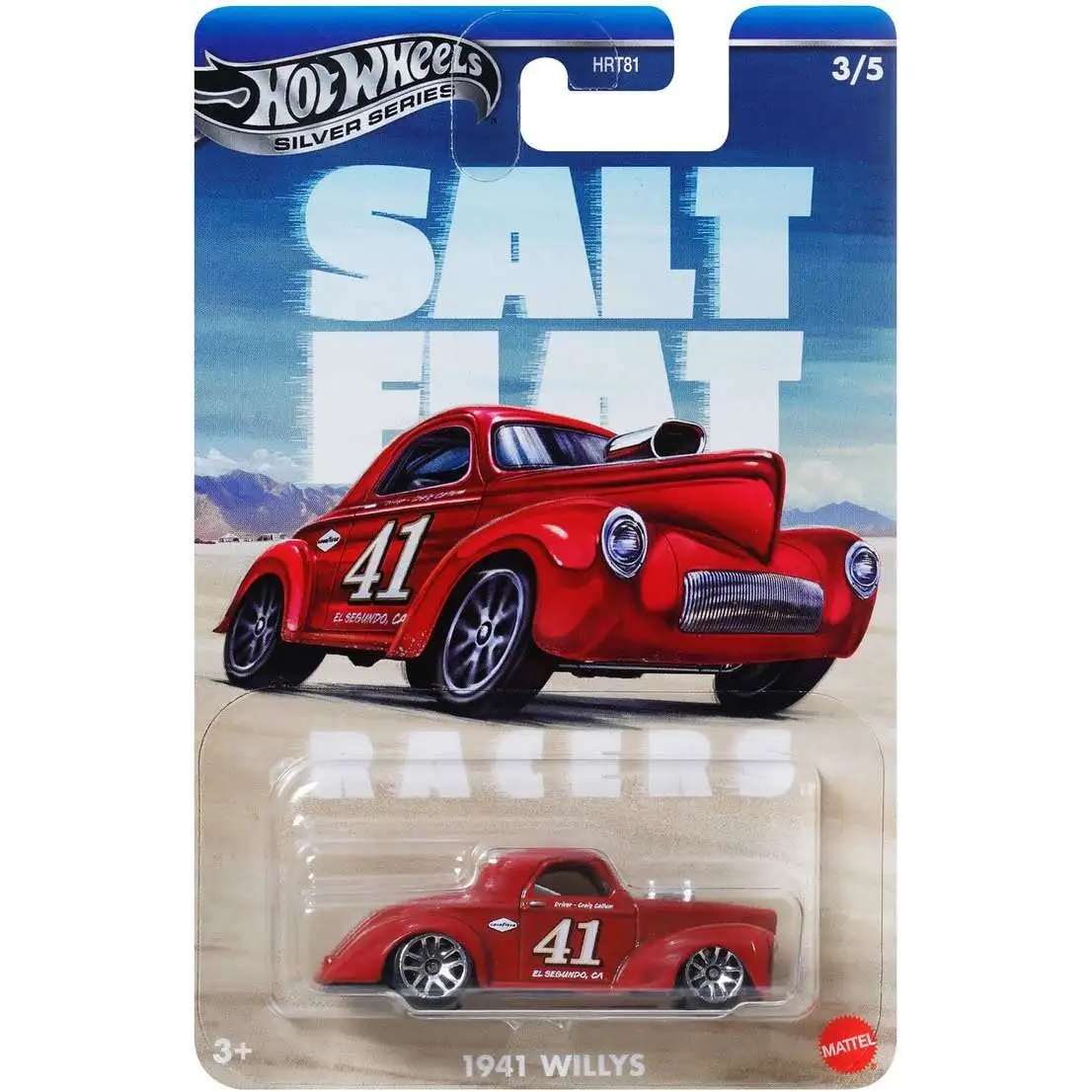 Hot Wheels Silver Series Salt Flat Racers 1941 Willys Diecast Car #3/5