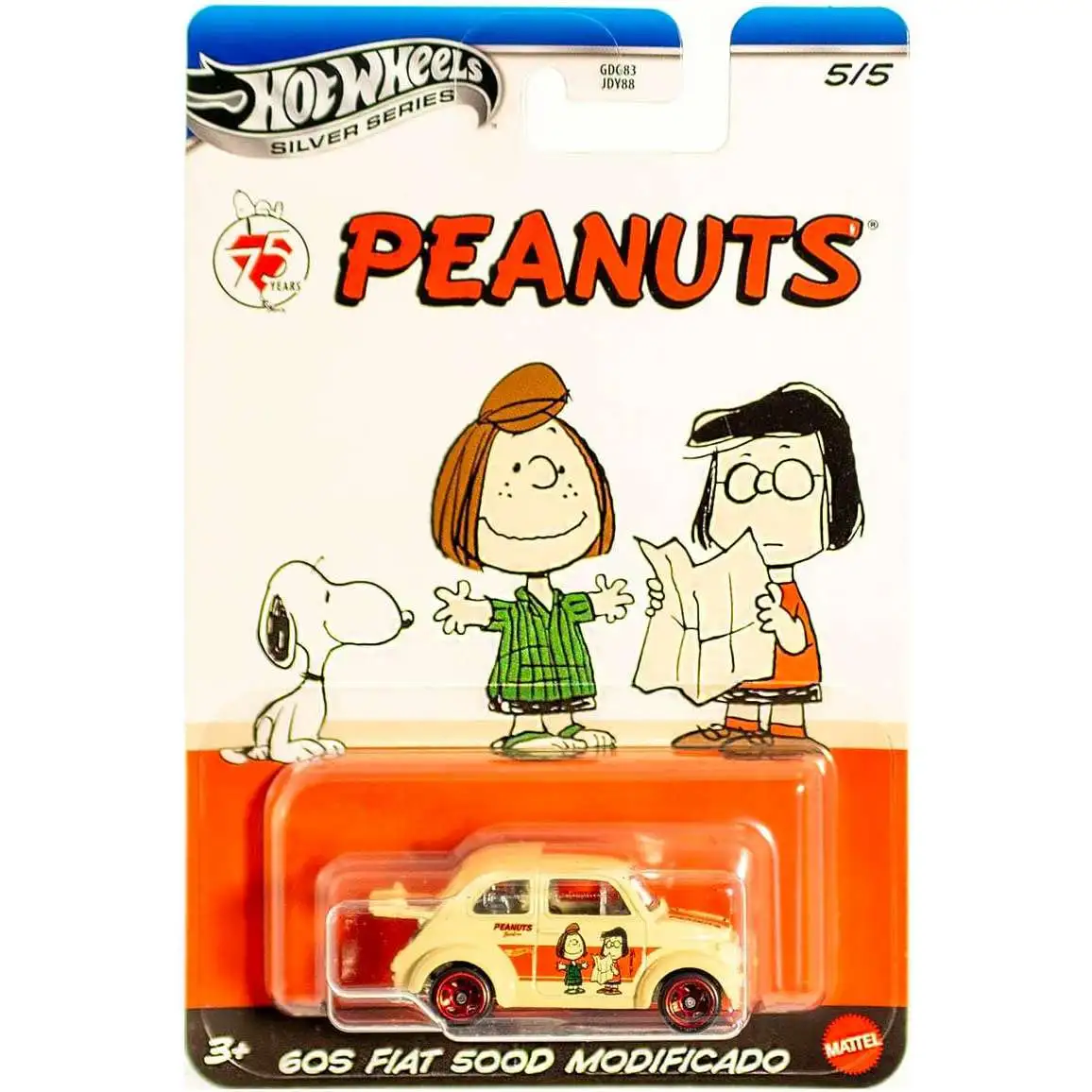 Hot Wheels Peanuts Silver Series 60S Fiat 500D Modificado Diecast Car #5/5