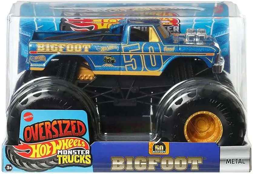 Hot Wheels Monster Trucks Oversized Bigfoot 124 Diecast Car 50th