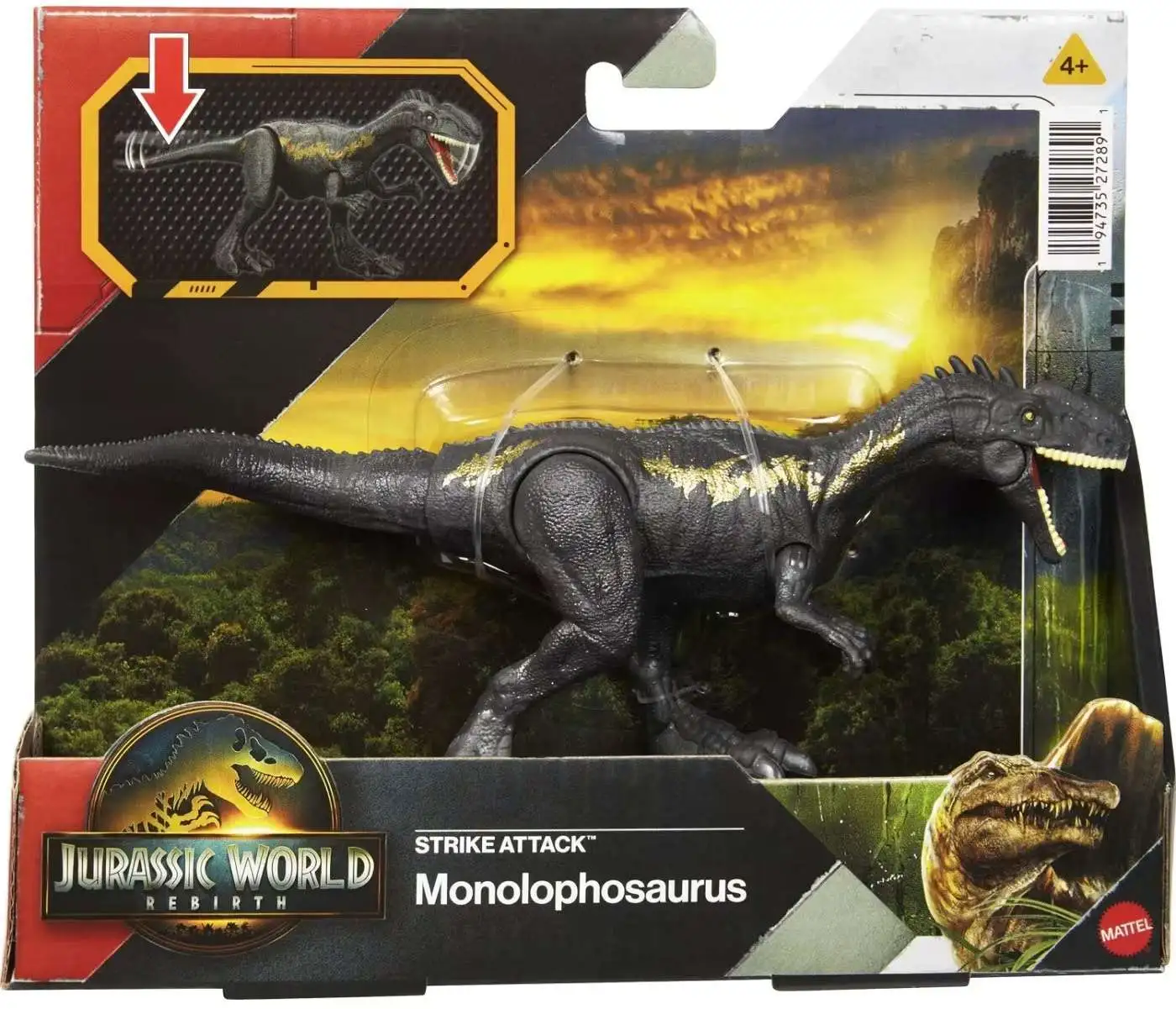 Jurassic World Rebirth Strike Attack Monolophosaurus Action Figure