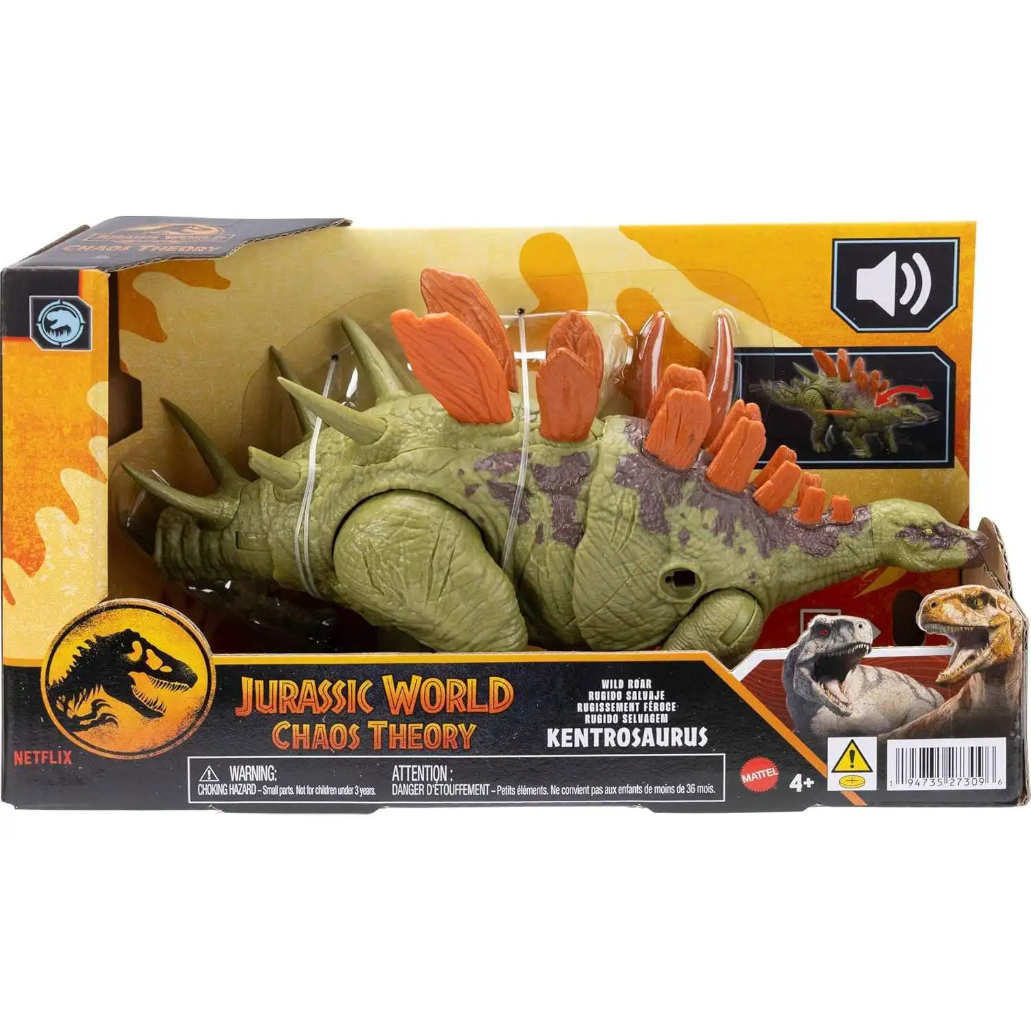 Jurassic World Chaos Theory Wild Roar Kentrosaurus Action Figure