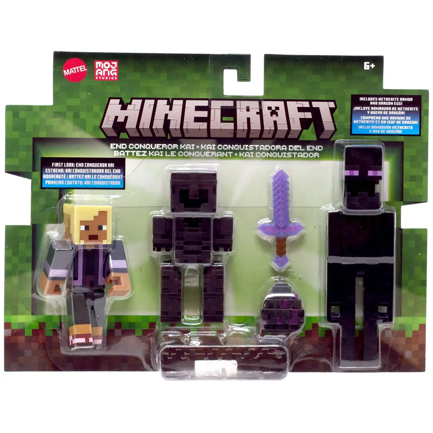 Minecraft End Conqueror Kai Action Figure 2-Pack [Netherite Armor & Dragon Egg]