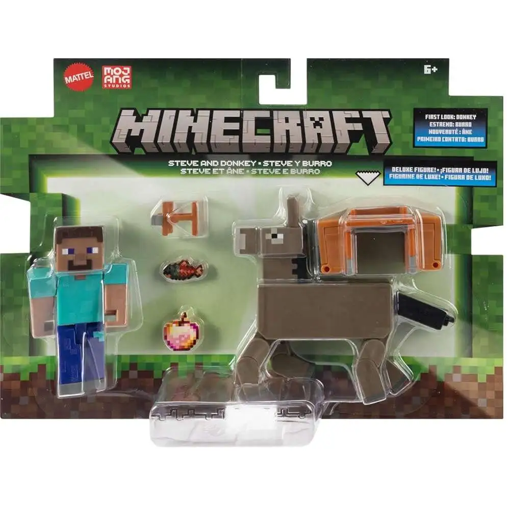 Minecraft Steve & Donkey Action Figure 2-Pack