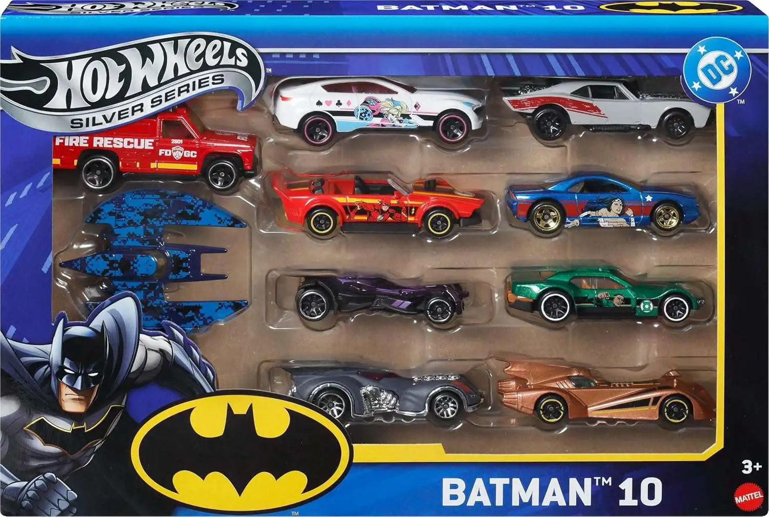 Hot Wheels Silver Series Batman 10 Diecast Car 10-Pack