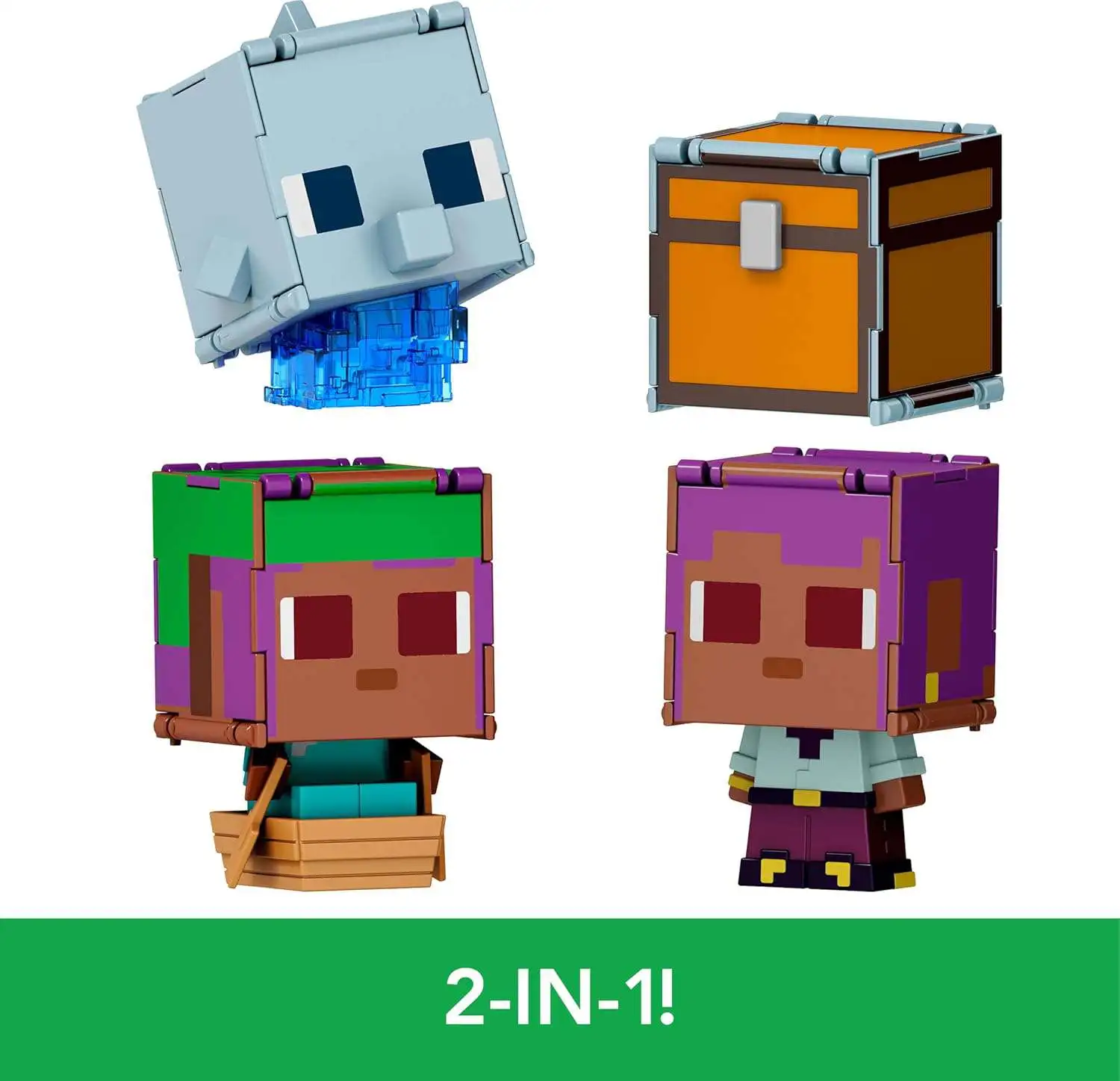 Minecraft Flippin Figs EFE Sailboat Dolphin Treasure Chest 3.75