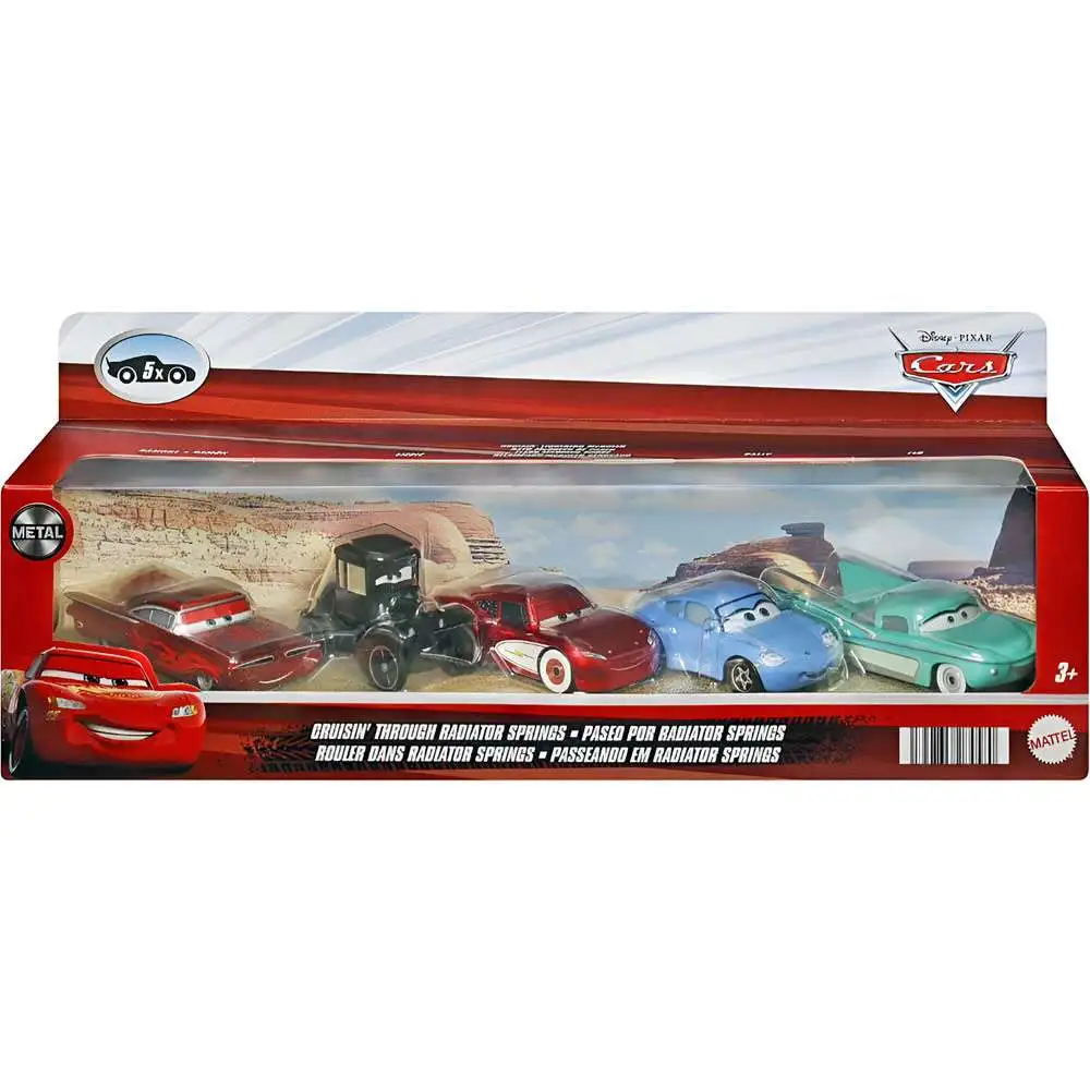 Disney / Pixar Cars Cars 3 Cruisin' Through Radiator Springs Ramone, Lizzie, Cruisin' McQueen, Sally, & Flo Diecast Car 5-Pack