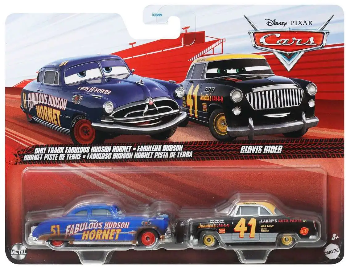 Disney Pixar Cars Metal Dirt Track Fabulous Hudson Hornet Clovis