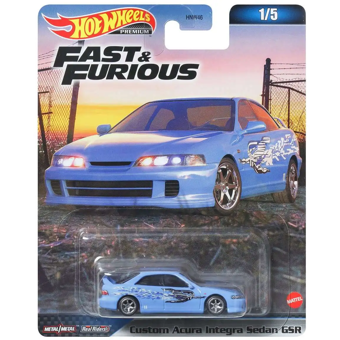 Hot Wheels Fast & Furious Premium Custom Acura Integra Sedan GSR Die Cast Car