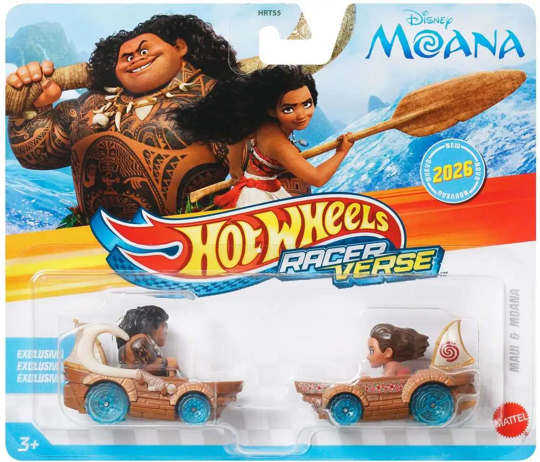 Hot Wheels RacerVerse Disney Maui & Moana Die Cast Car 2-Pack