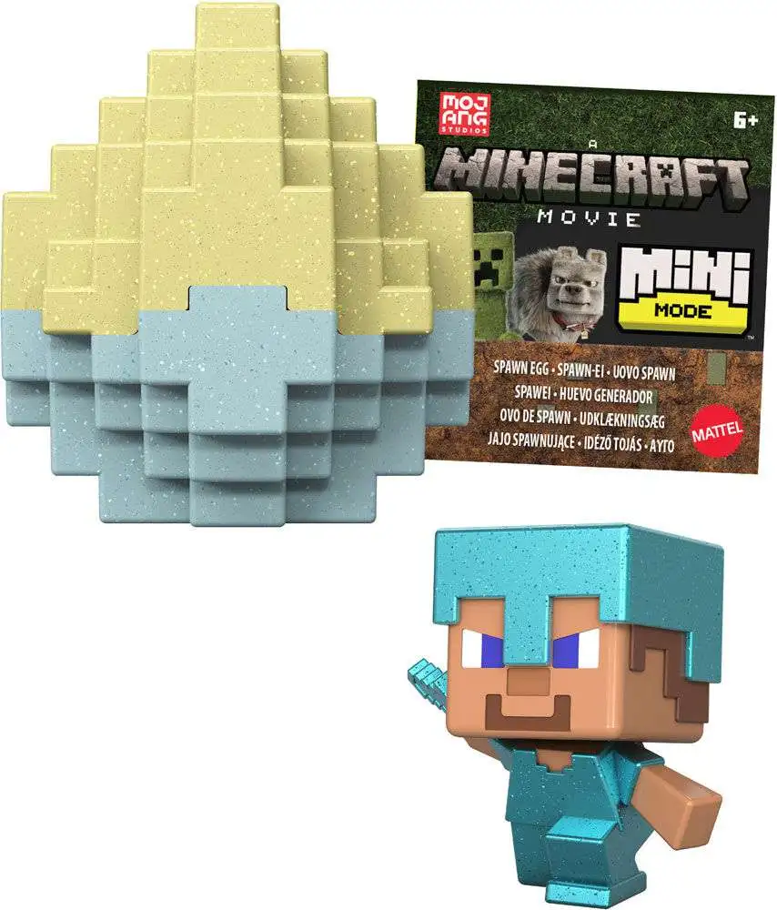 A Minecraft Movie Mini Mode Spawn Egg Mystery Pack [Steve in Diamond Armor]