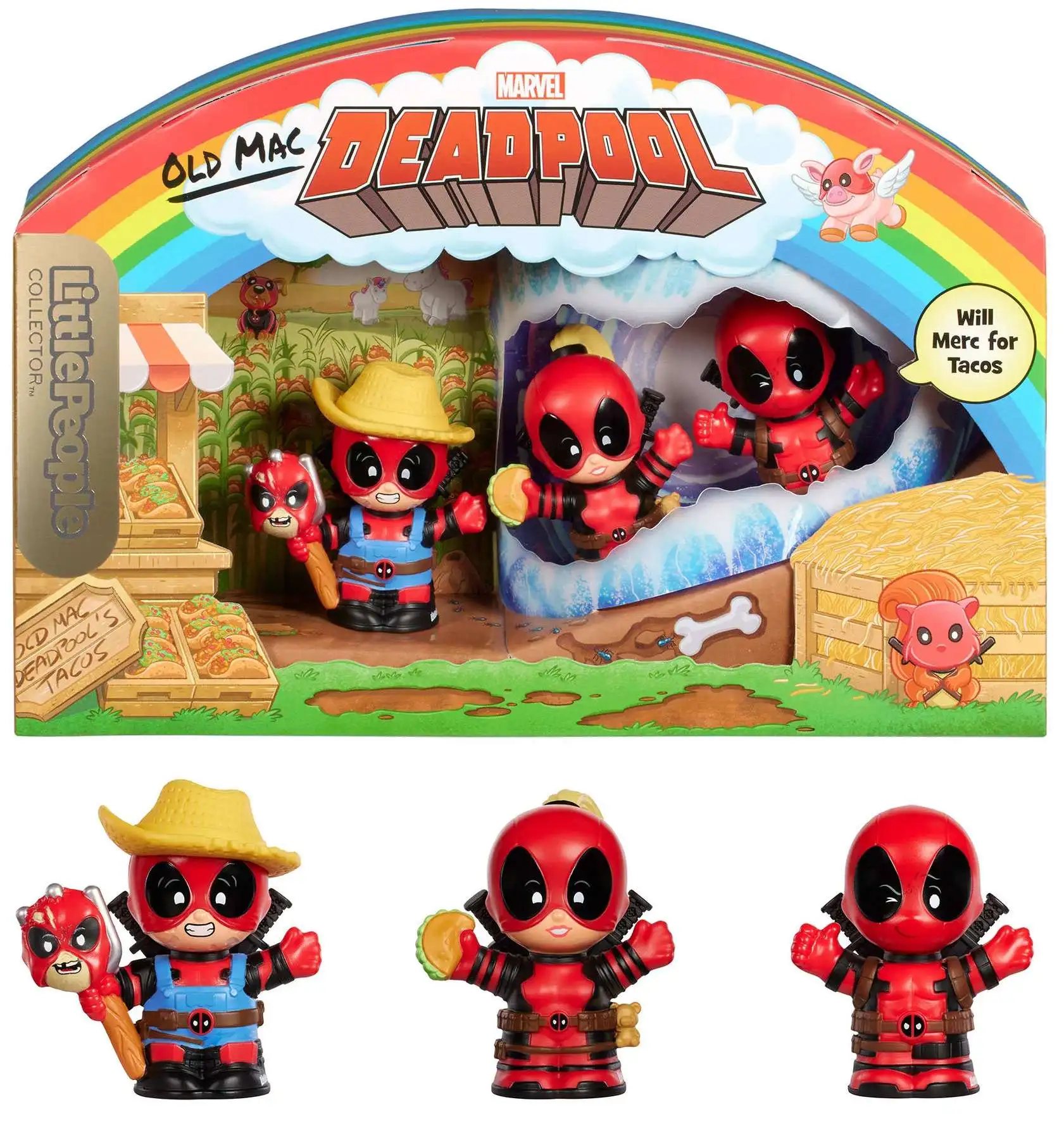 Fisher Price Little People Marvel Collector Series Deadpool 2.5-Inch Figure 3-Pack