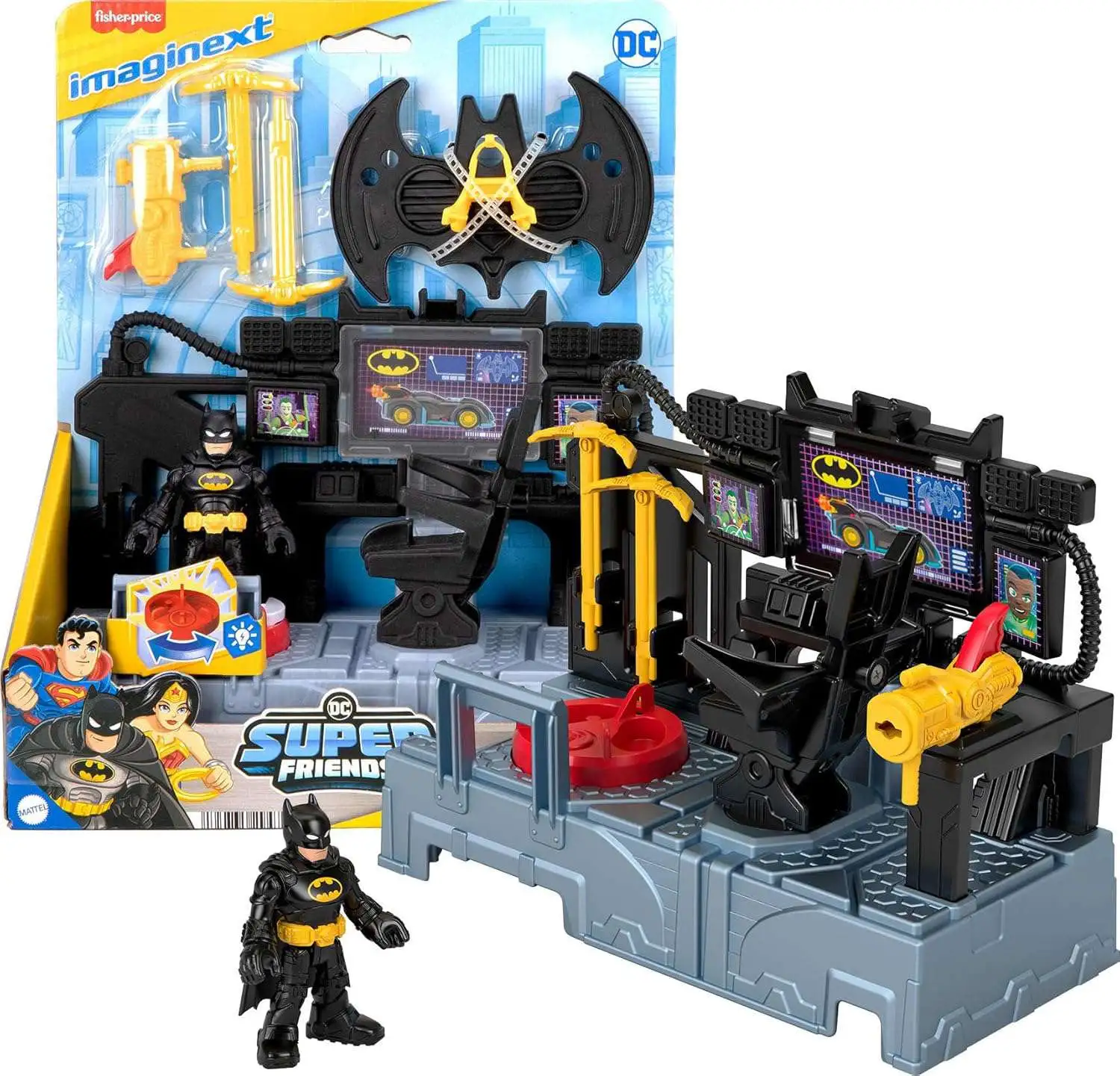 Fisher Price DC Super Friends Imaginext Batman Command Center Figure Set