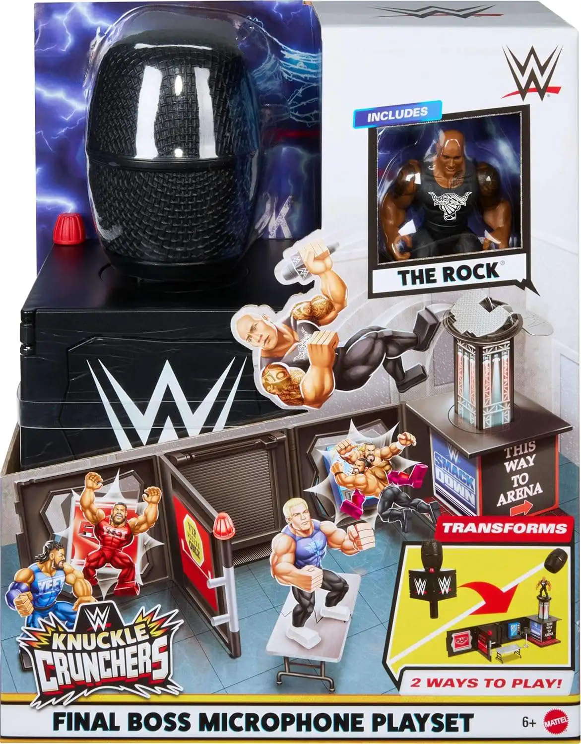 WWE Wrestling Knuckle Crunchers Final Boss Microphone 3.5-Inch Playset