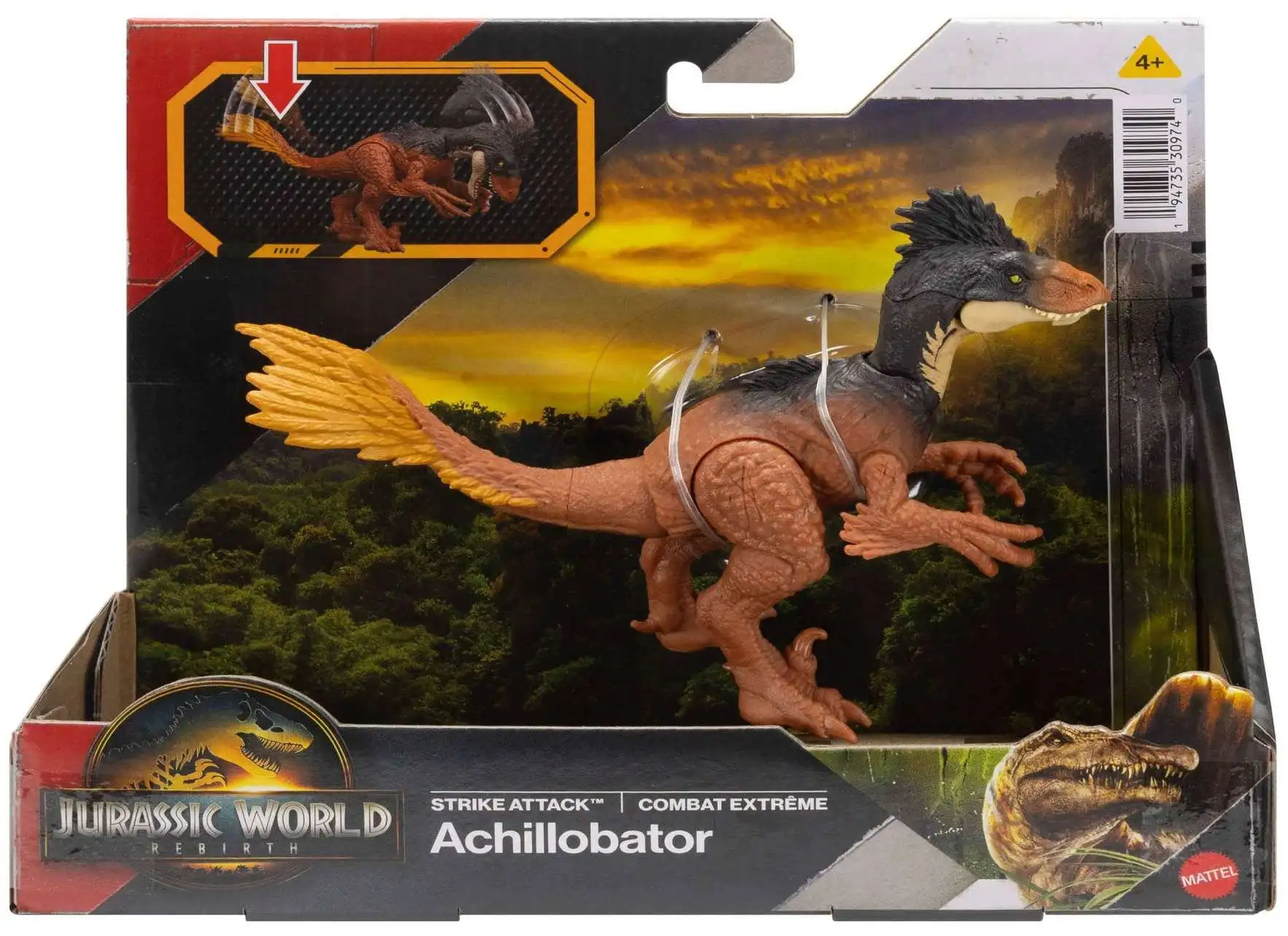 Jurassic World Rebirth Strike Attack Achillobator Action Figure